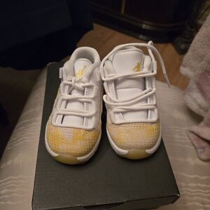 Kids White and Yellow Sneakers